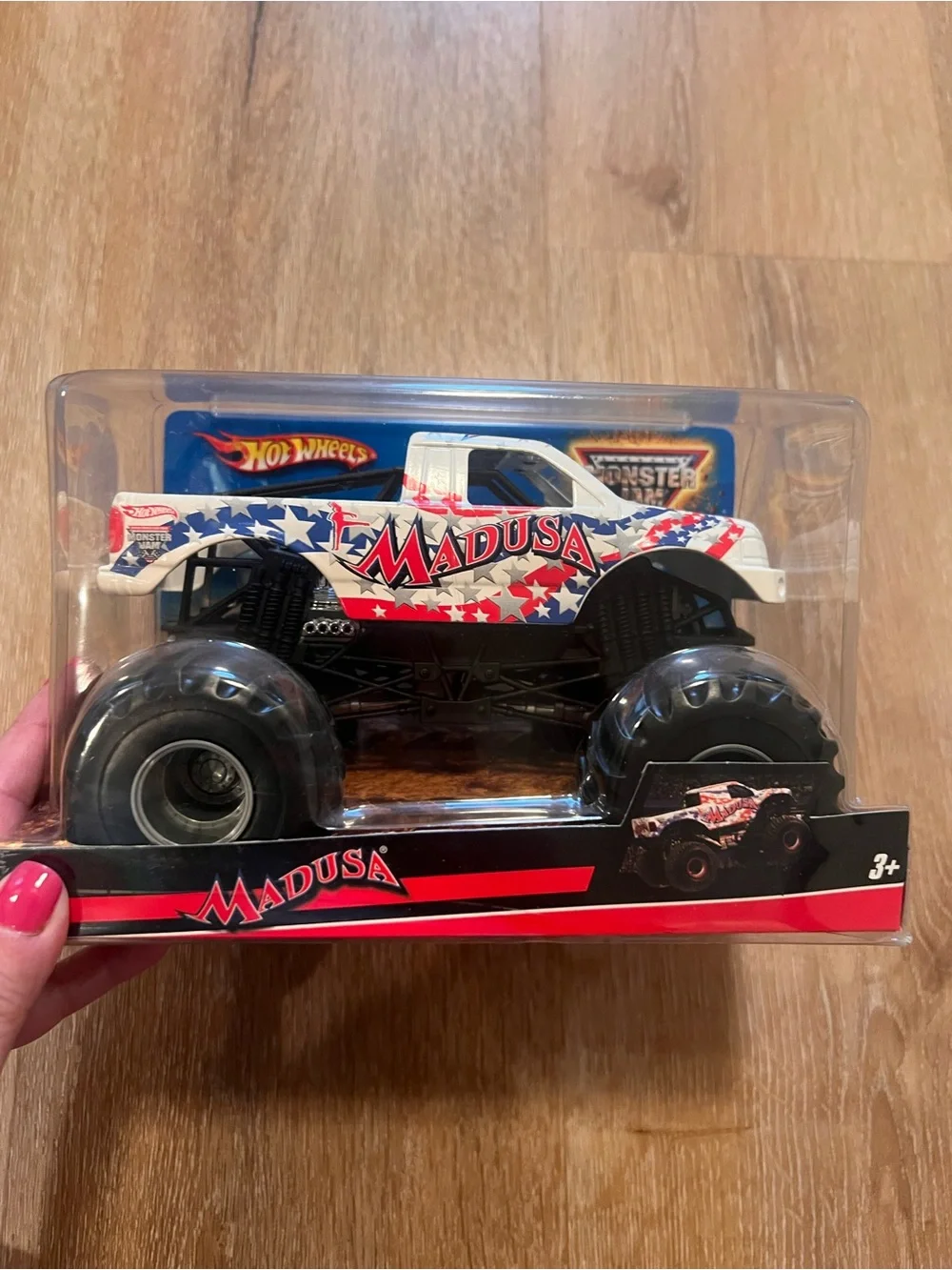 Mattel Madusa Monster Truck Toy - White, Red & Blue